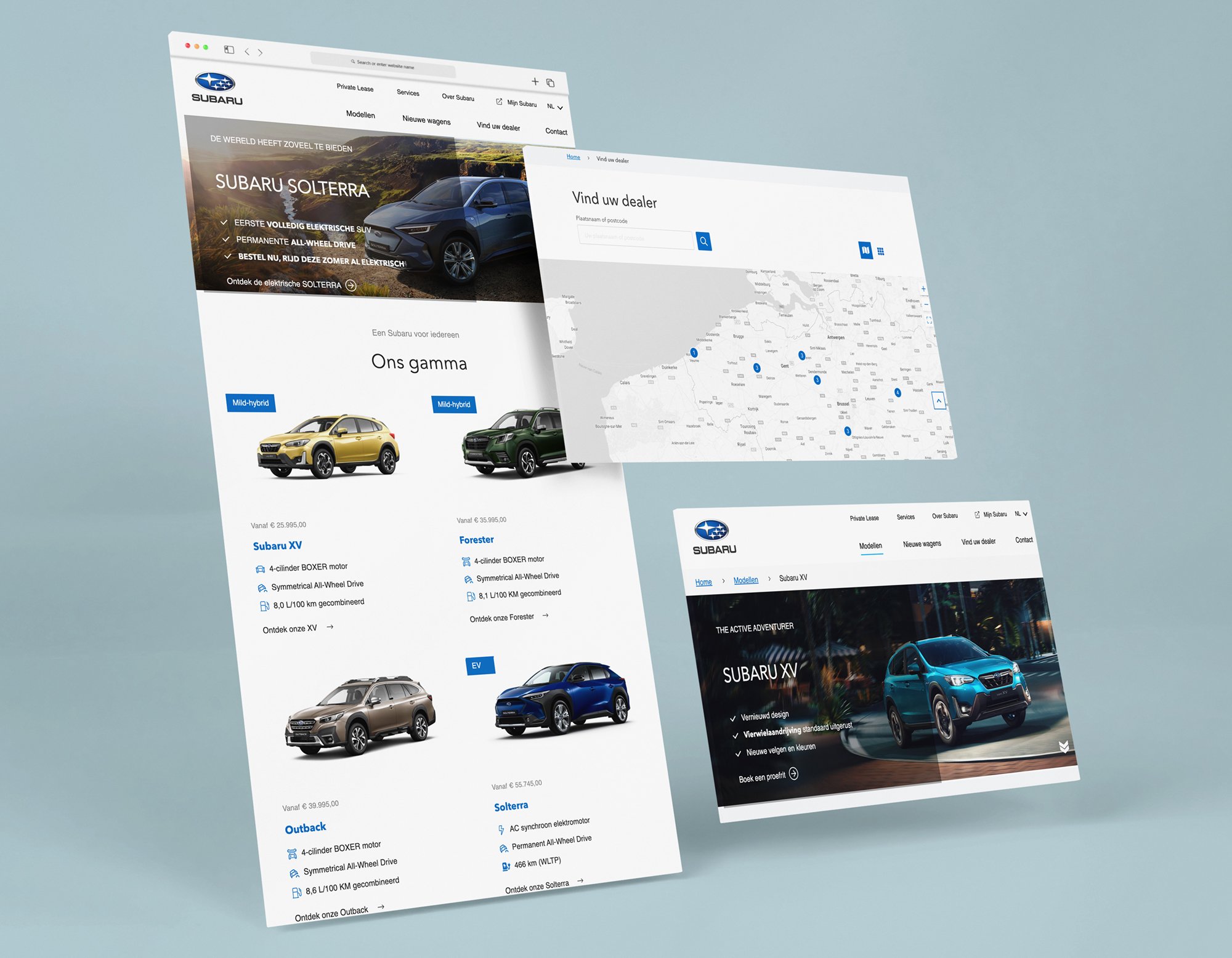 Subaru corporate website homepage