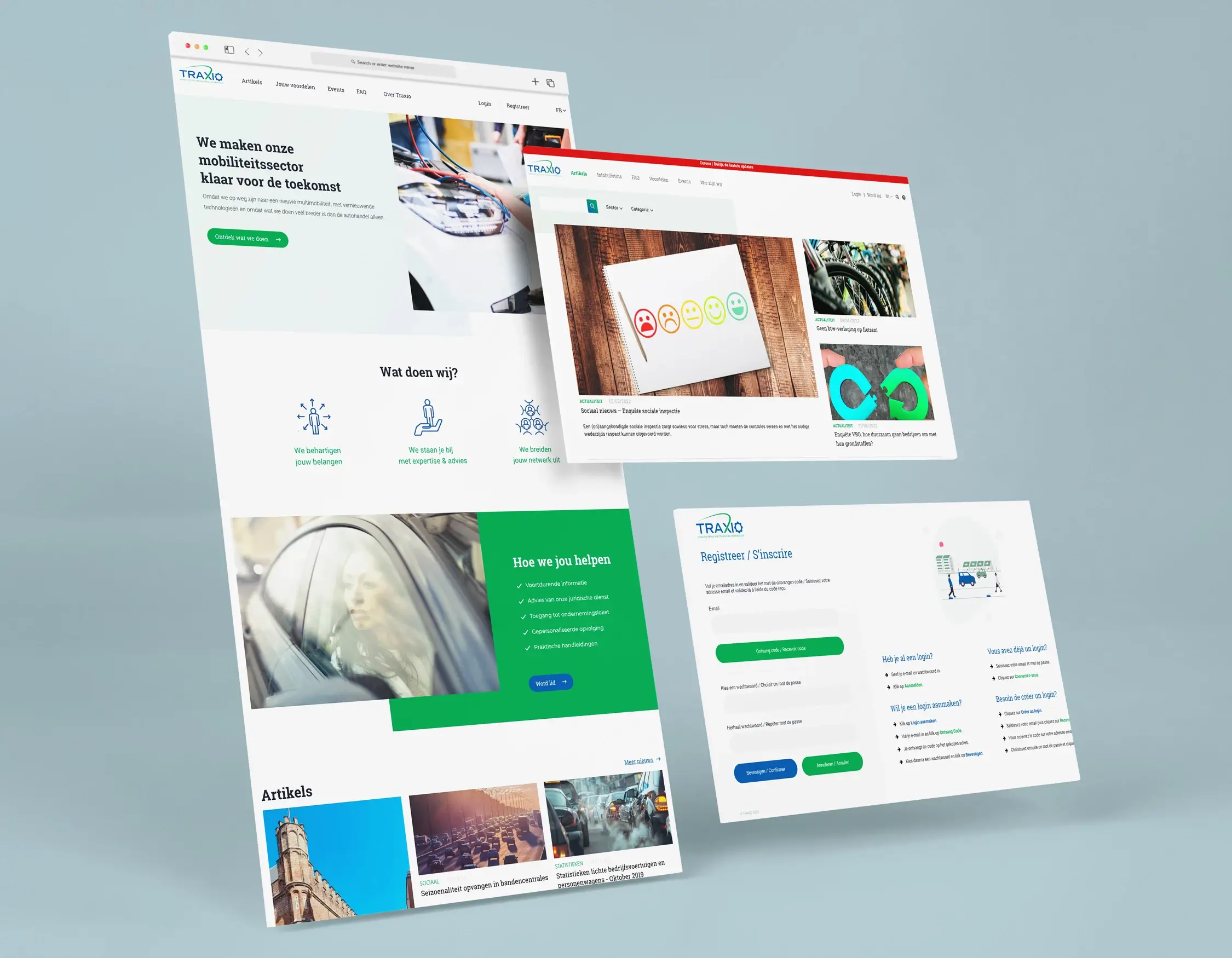 Een bedrijfswebsite en ledenplatform voor Traxio.